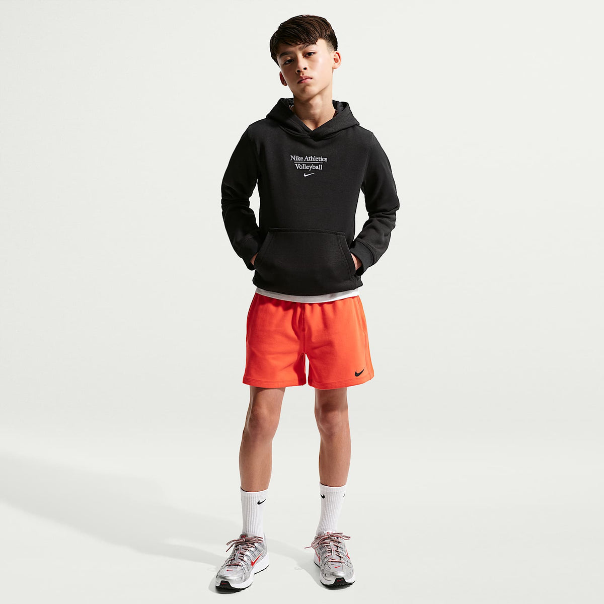 Sudadera con gorro sin cierre de vóleibol para niños talla grande Nike – Negro – vista 4