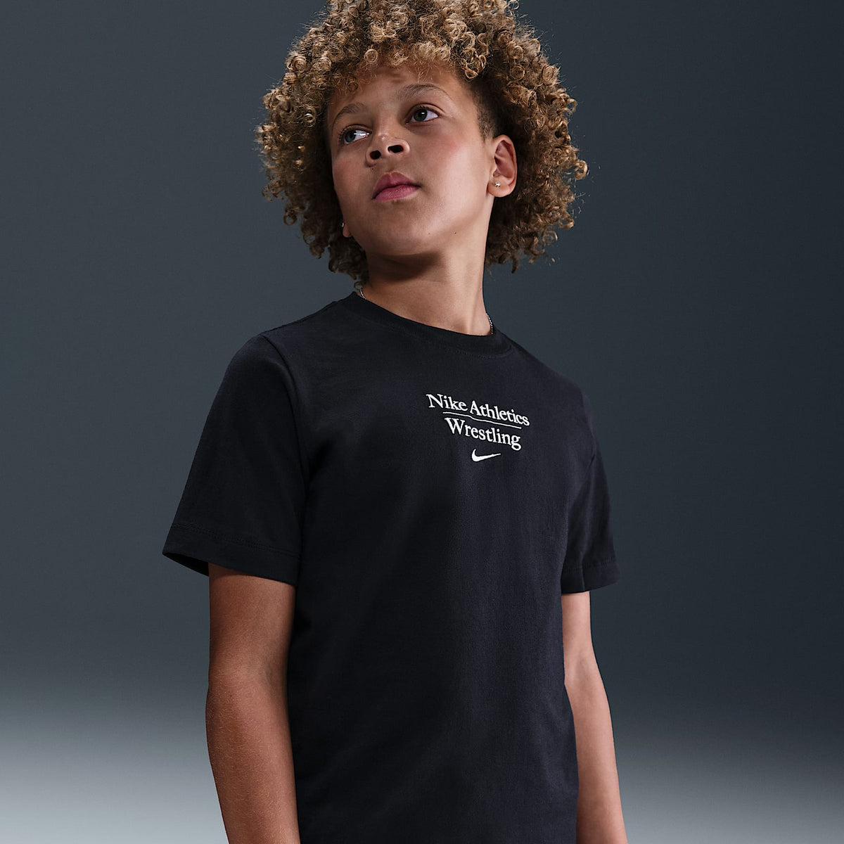 Playera para niños talla grande Nike Wrestling – Negro – vista 1