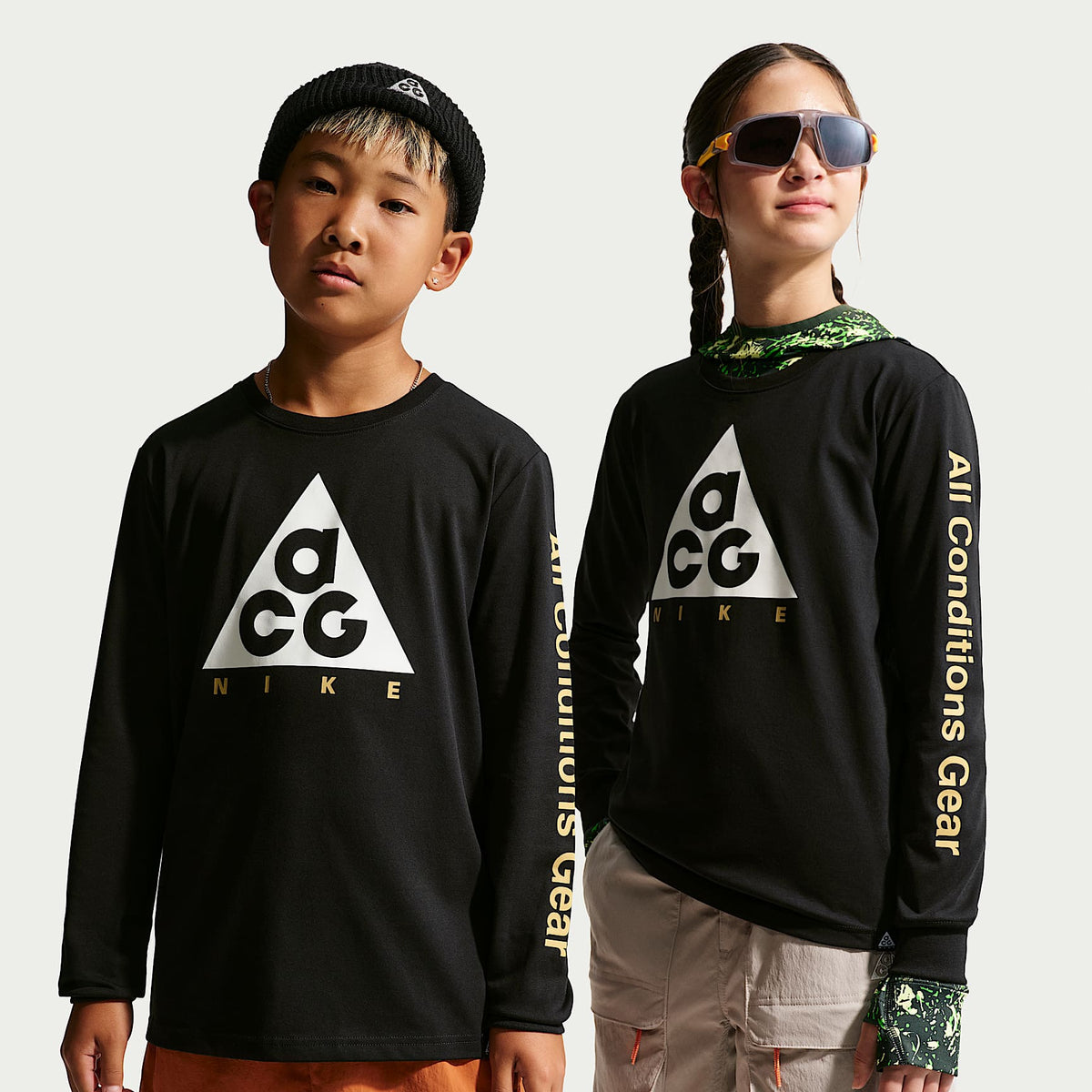 Playera de manga larga Dri-FIT para niños talla grande Nike ACG – Negro – vista 1