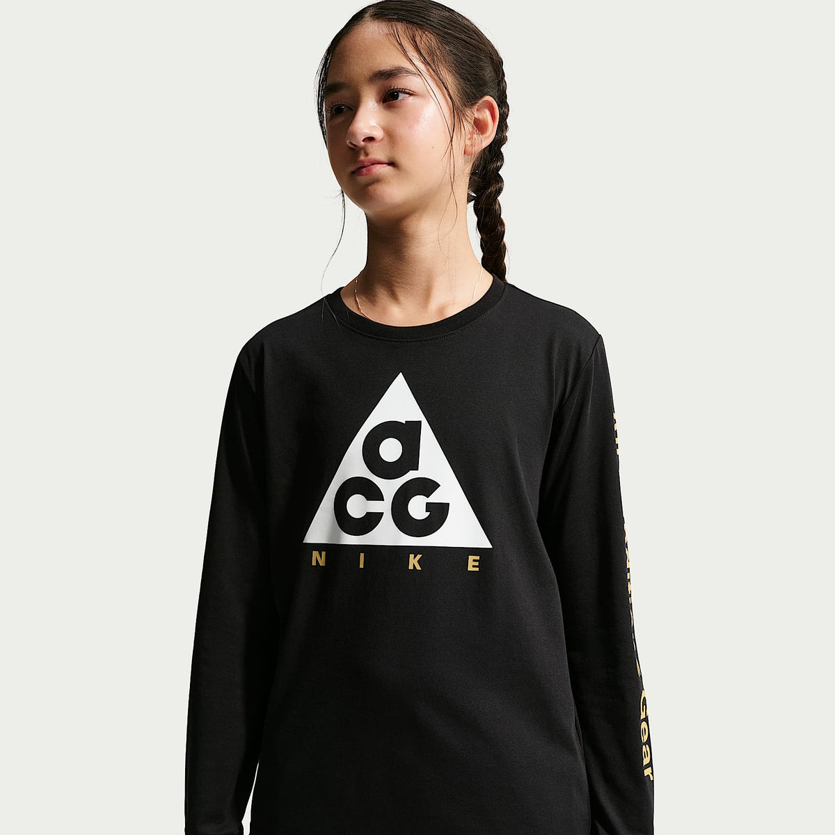 Playera de manga larga Dri-FIT para niños talla grande Nike ACG – Negro – vista 2