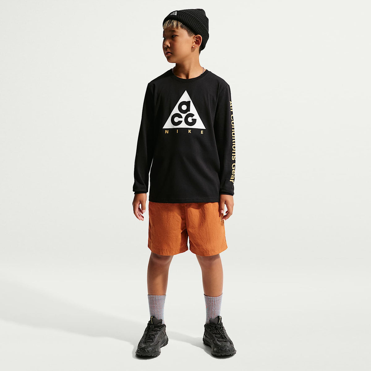 Playera de manga larga Dri-FIT para niños talla grande Nike ACG – Negro – vista 7