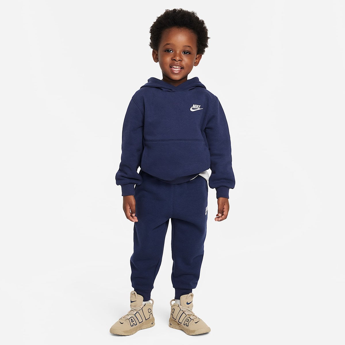 Sudadera con gorro sin cierre infantil Nike Sportswear Club Fleece – Azul marino medianoche – vista 5