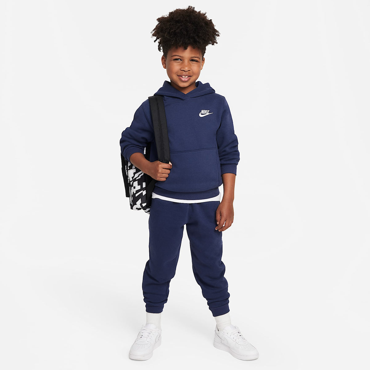 Sudadera con gorro sin cierre para niños talla pequeña Nike Sportswear Club Fleece – Azul marino medianoche – vista 5