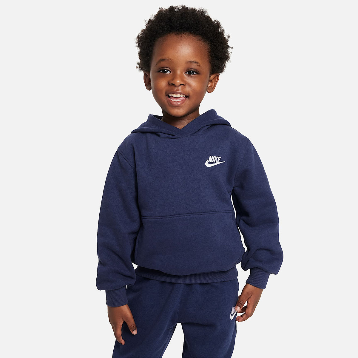 Sudadera con gorro sin cierre infantil Nike Sportswear Club Fleece – Azul marino medianoche – vista 1