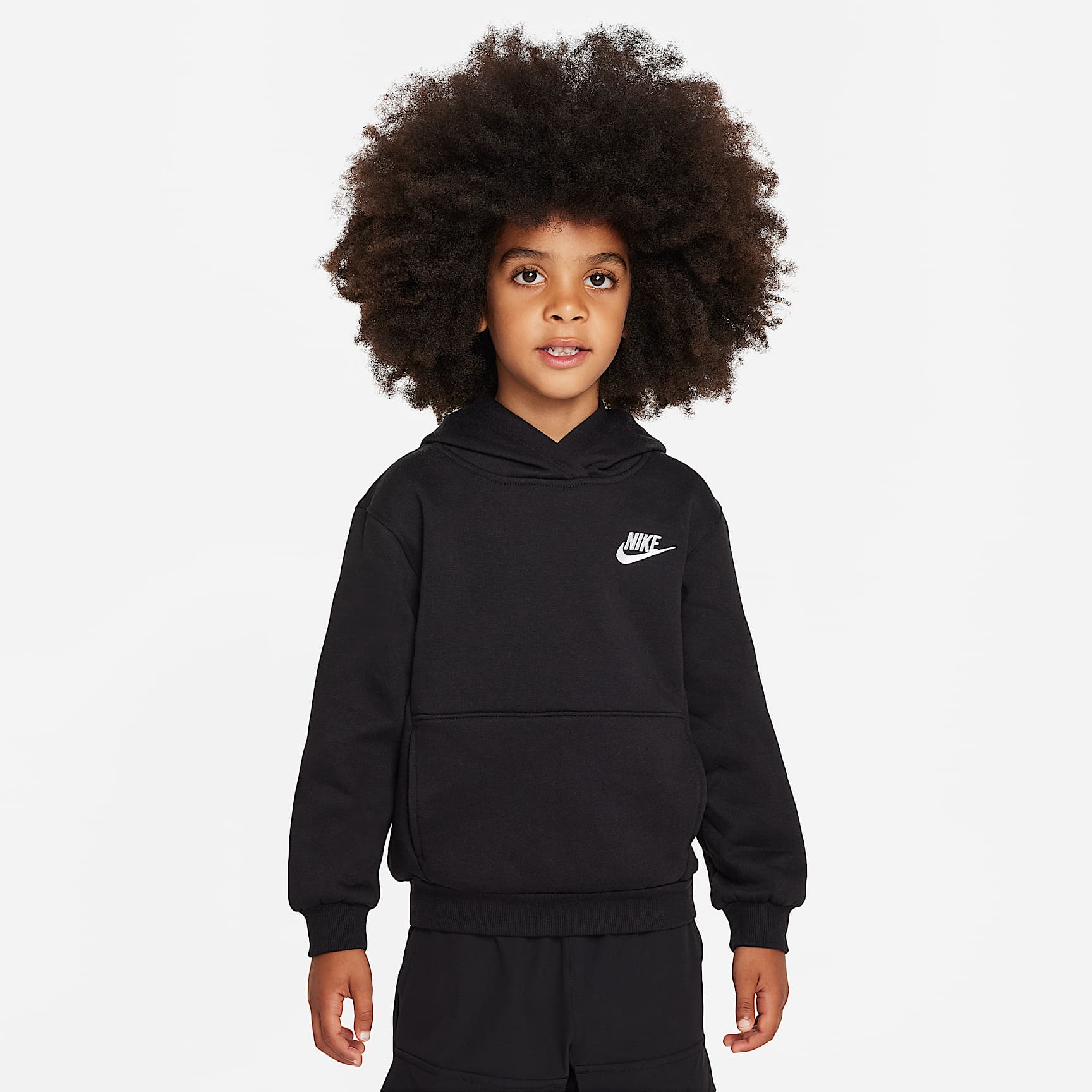 Sudadera con gorro sin cierre para niños talla pequeña Nike Sportswear Club Fleece – Negro – vista 1