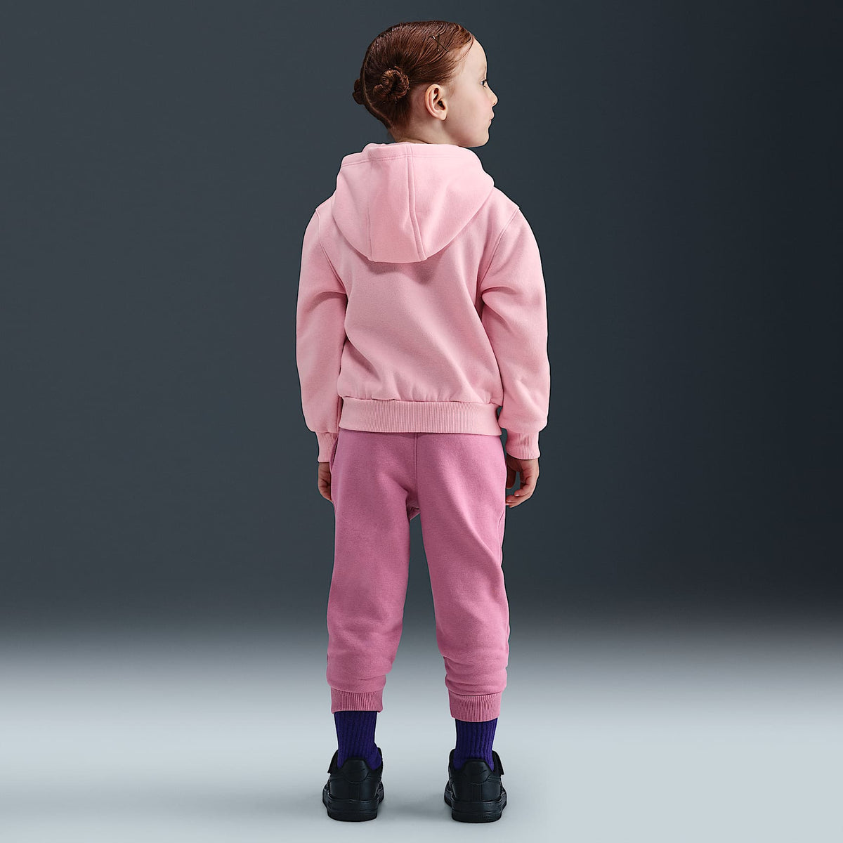 Sudadera con gorro de tejido Fleece de cierre completo infantil Nike Sportswear Club – Rosa suave medio – vista 5