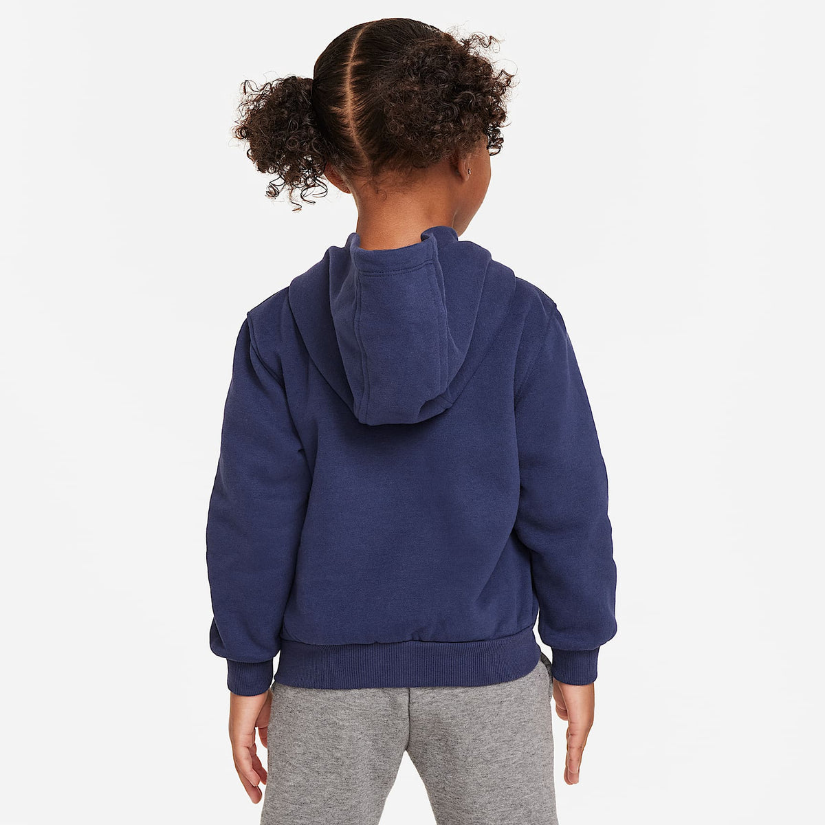 Sudadera con gorro de tejido Fleece de cierre completo infantil Nike Sportswear Club – Azul marino medianoche – vista 2