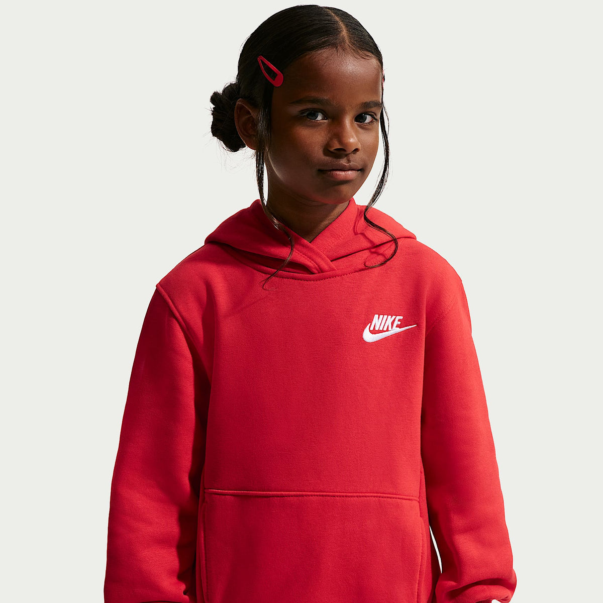 Sudadera con gorro sin cierre para niños talla pequeña Nike Sportswear Club Fleece – Rojo universitario – vista 3