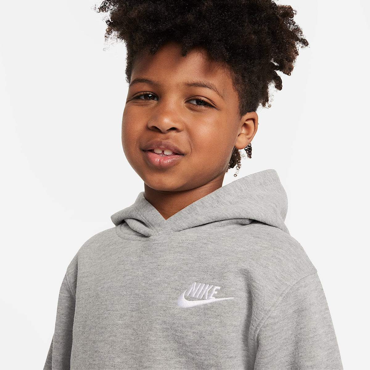 Sudadera con gorro sin cierre para niños talla pequeña Nike Sportswear Club Fleece – Gris oscuro jaspeado – vista 3