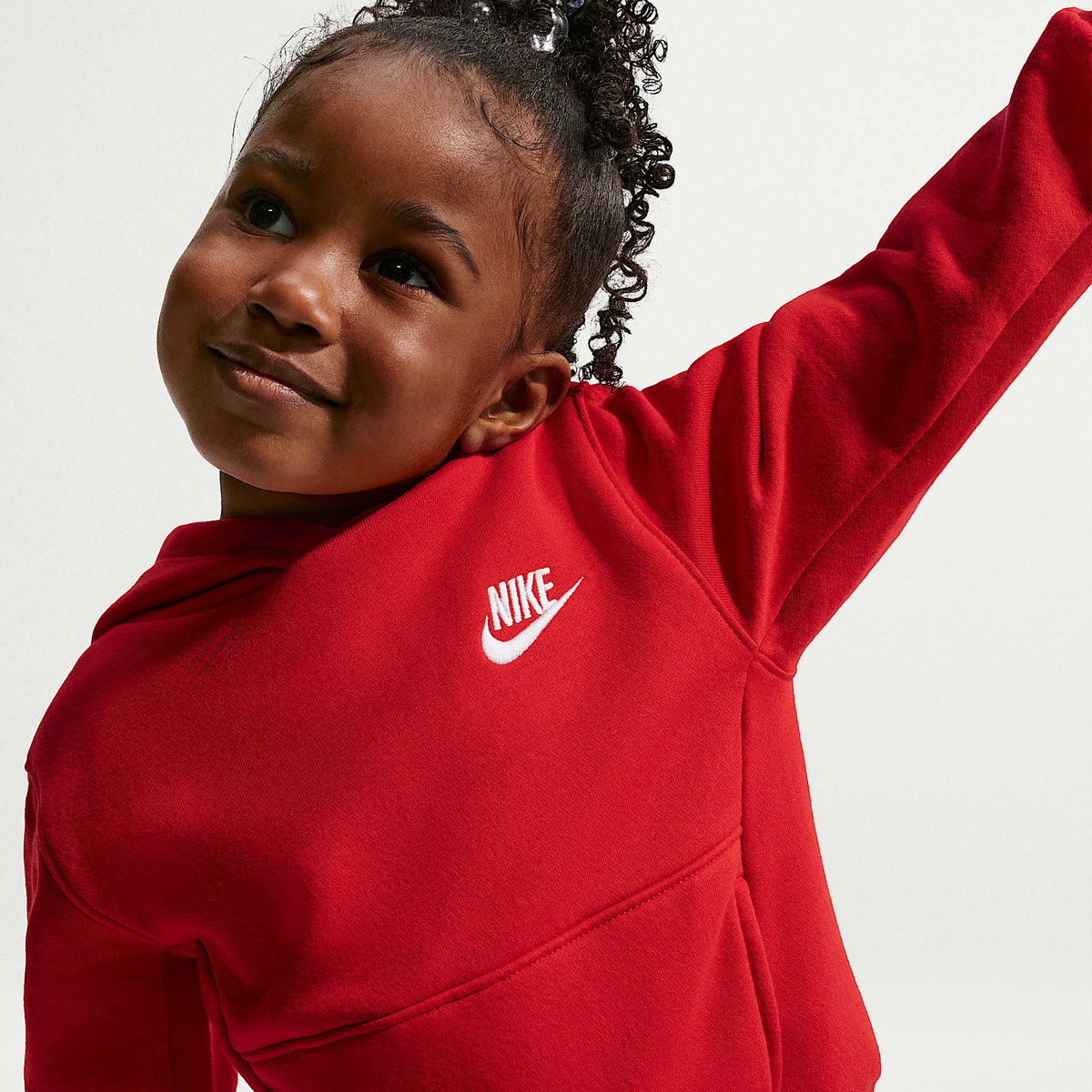 Sudadera con gorro sin cierre infantil Nike Sportswear Club Fleece – Rojo universitario – vista 3