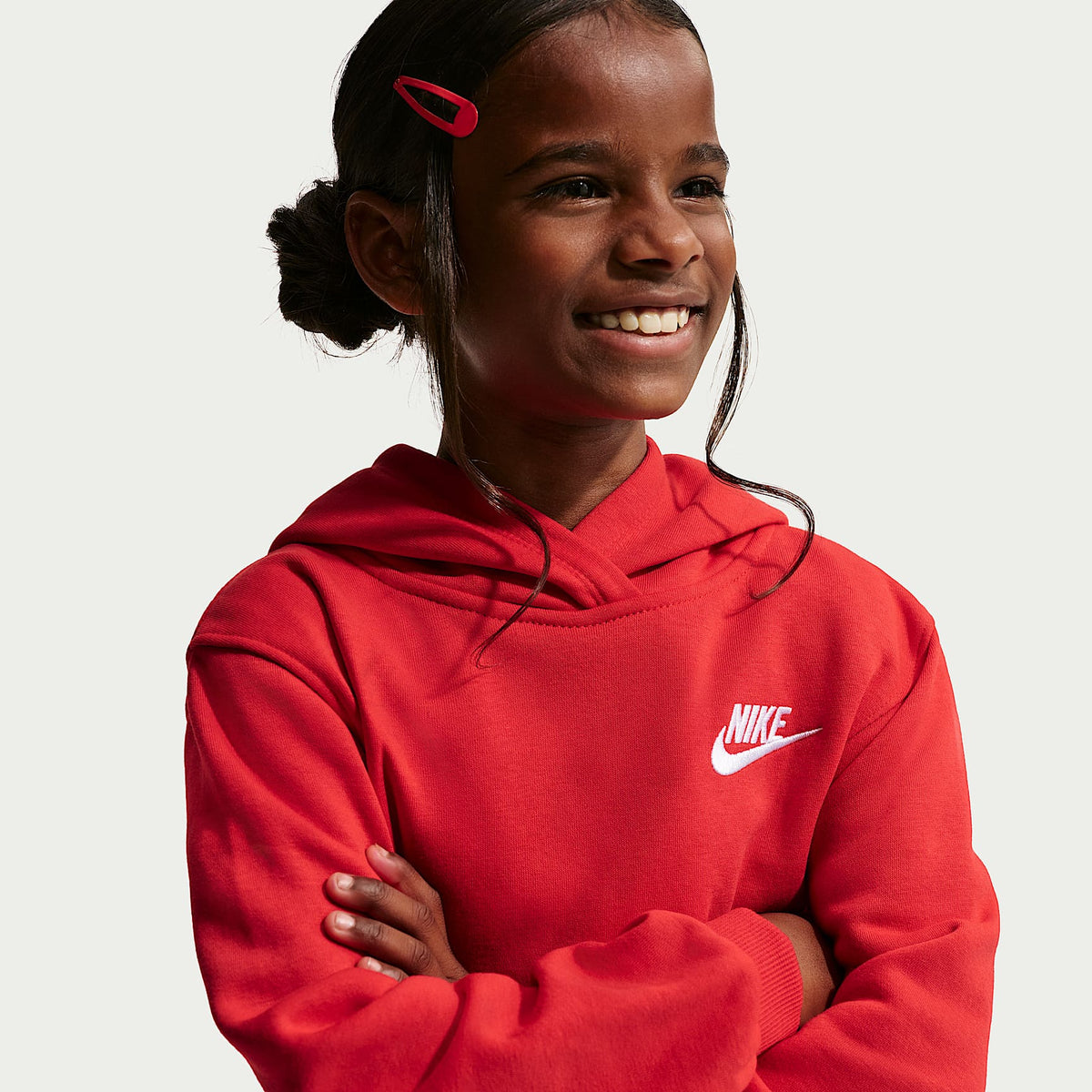 Sudadera con gorro sin cierre para niños talla pequeña Nike Sportswear Club Fleece – Rojo universitario – vista 1