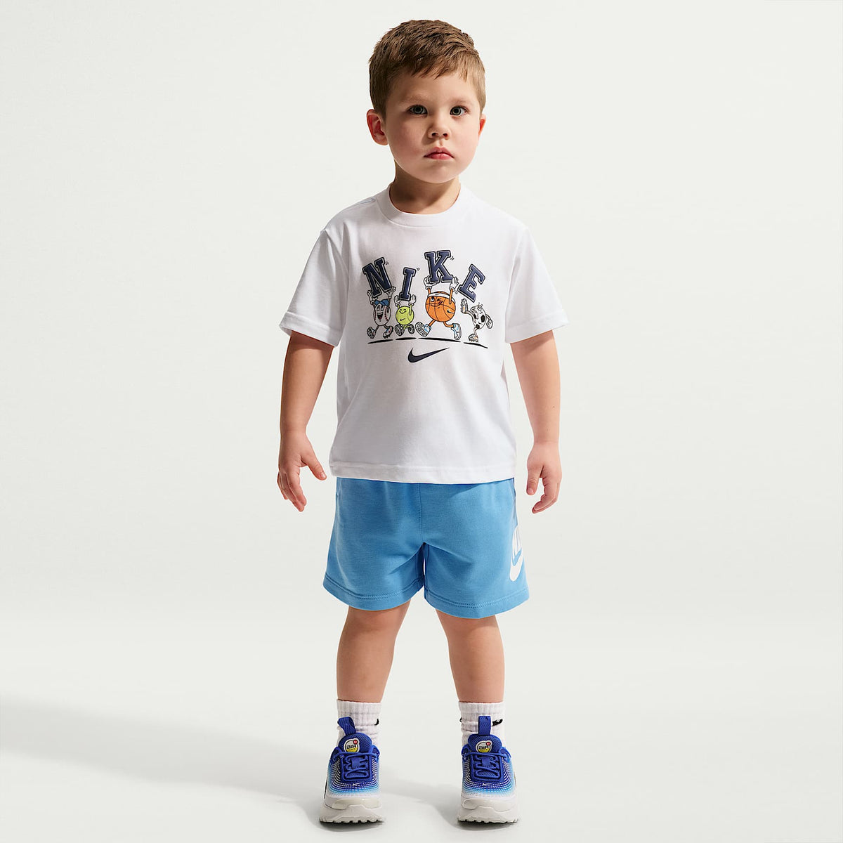 Shorts infantil Nike Sportswear Club French Terry – Azul – vista 1