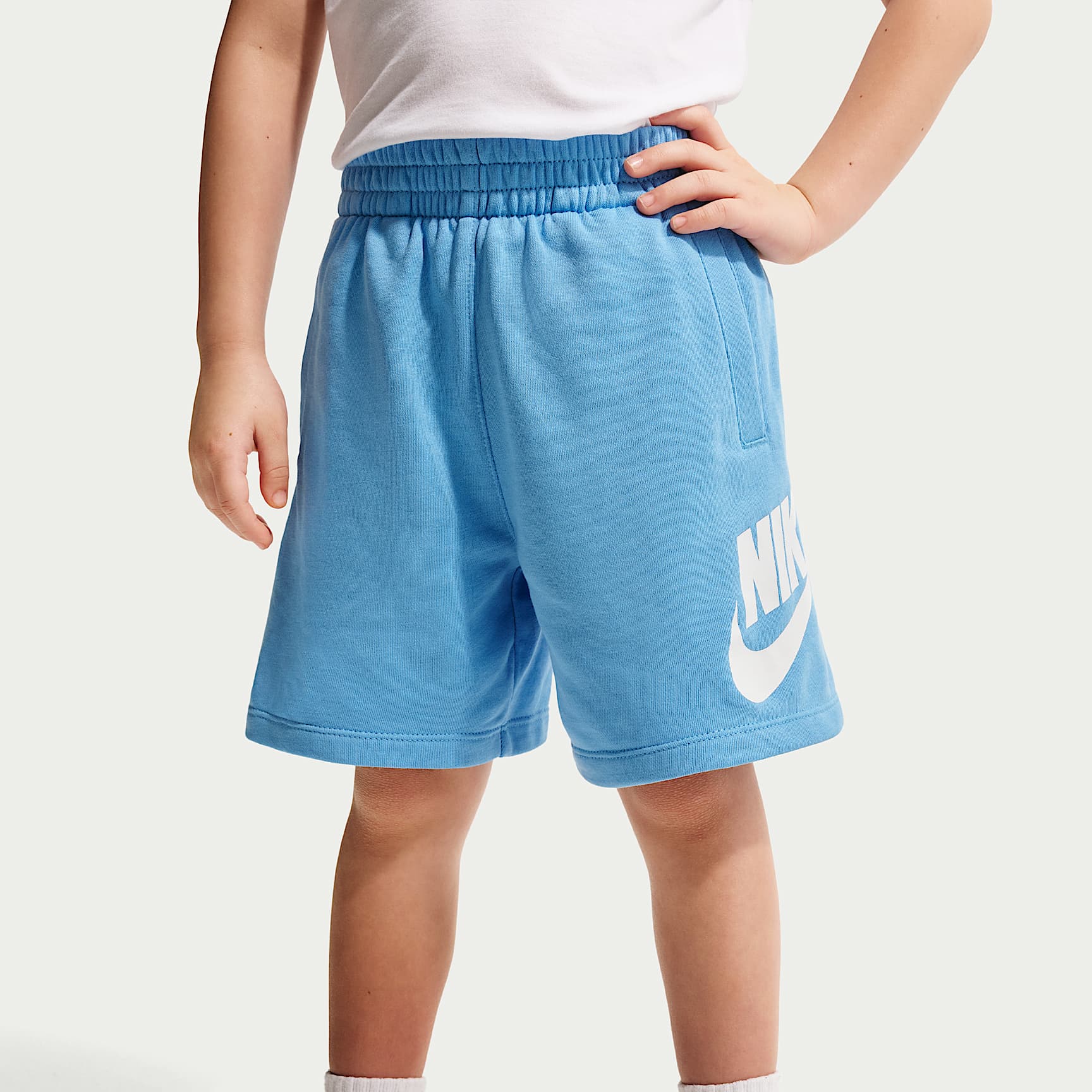Shorts para niños talla pequeña Nike Sportswear Club French Terry – Azul – vista 2