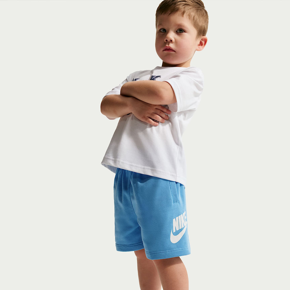 Shorts infantil Nike Sportswear Club French Terry – Azul – vista 4