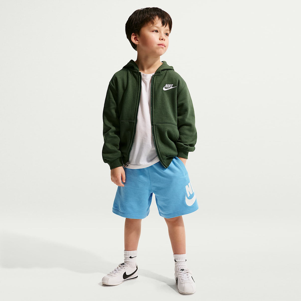 Shorts para niños talla pequeña Nike Sportswear Club French Terry – Azul – vista 1