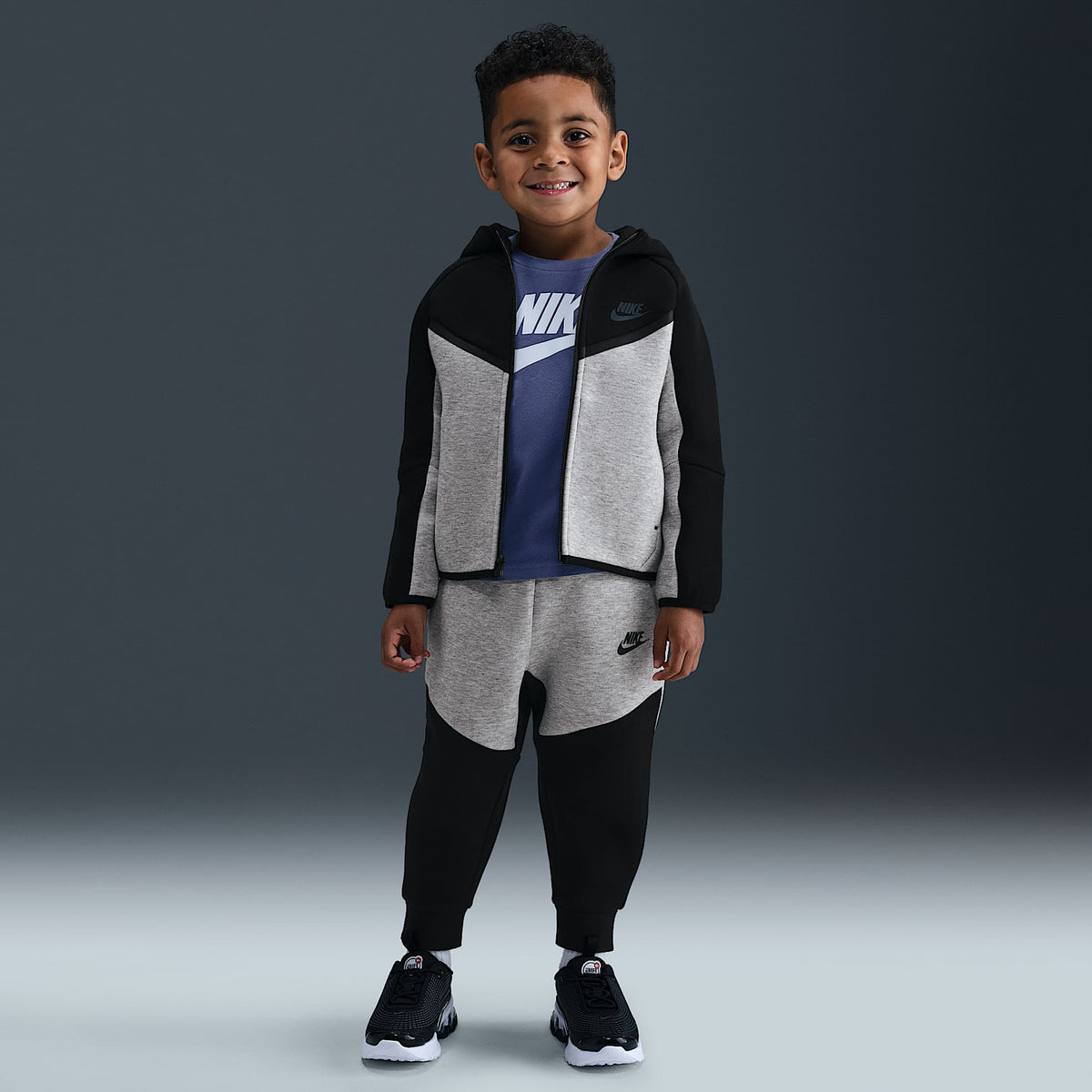 Conjunto de 2 piezas de Tech Fleece de cierre completo infantil Nike Sportswear – Negro/Multicolor – vista 1