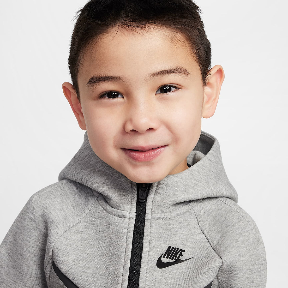 Conjunto de 2 piezas de Tech Fleece de cierre completo infantil Nike Sportswear – Gris oscuro jaspeado – vista 3
