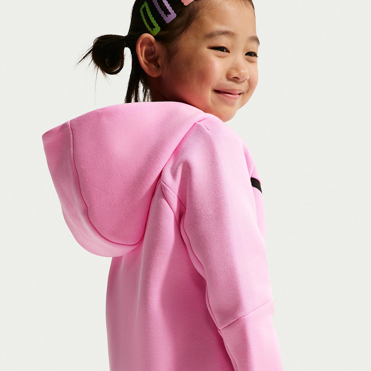 Conjunto de 2 piezas de Tech Fleece de cierre completo infantil Nike Sportswear – Rosa amanecer – vista 3