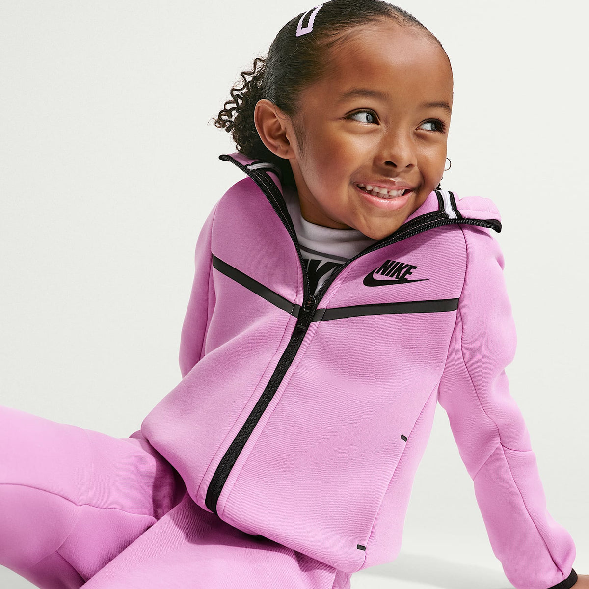 Conjunto de 2 piezas de sudadera de cierre completo Tech Fleece para niños talla pequeña Nike Sportswear – Morado – vista 6