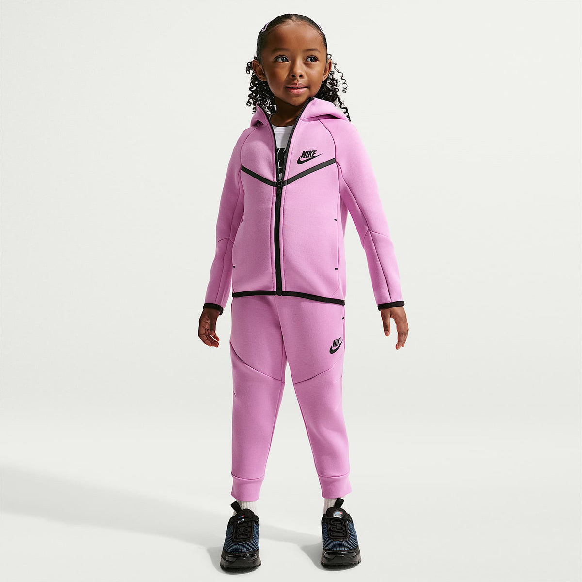 Conjunto de 2 piezas de sudadera de cierre completo Tech Fleece para niños talla pequeña Nike Sportswear – Morado – vista 1
