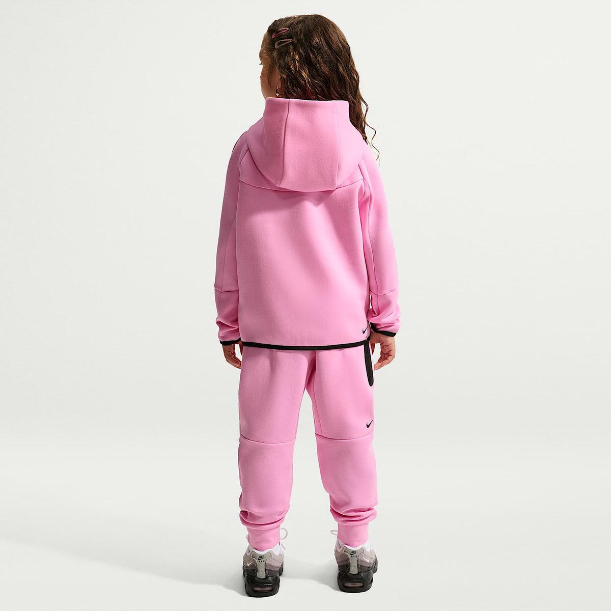 Conjunto de 2 piezas de sudadera de cierre completo Tech Fleece para niños talla pequeña Nike Sportswear – Rosa amanecer – vista 7