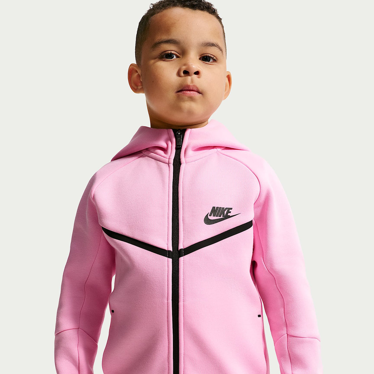 Conjunto de 2 piezas de sudadera de cierre completo Tech Fleece para niños talla pequeña Nike Sportswear – Rosa amanecer – vista 2