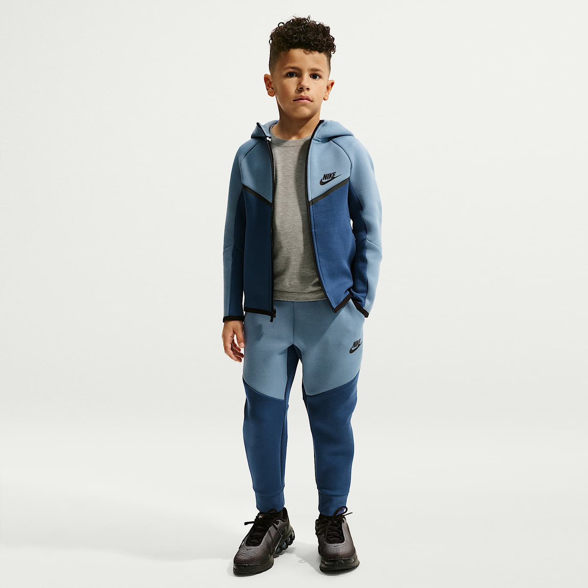 Conjunto de 2 piezas de sudadera de cierre completo Tech Fleece para niños talla pequeña Nike Sportswear – Azul – vista 1