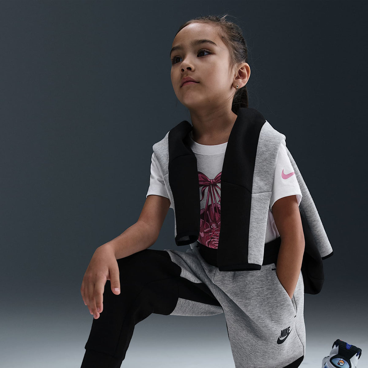 Conjunto de 2 piezas de sudadera de cierre completo Tech Fleece para niños talla pequeña Nike Sportswear – Negro – vista 5