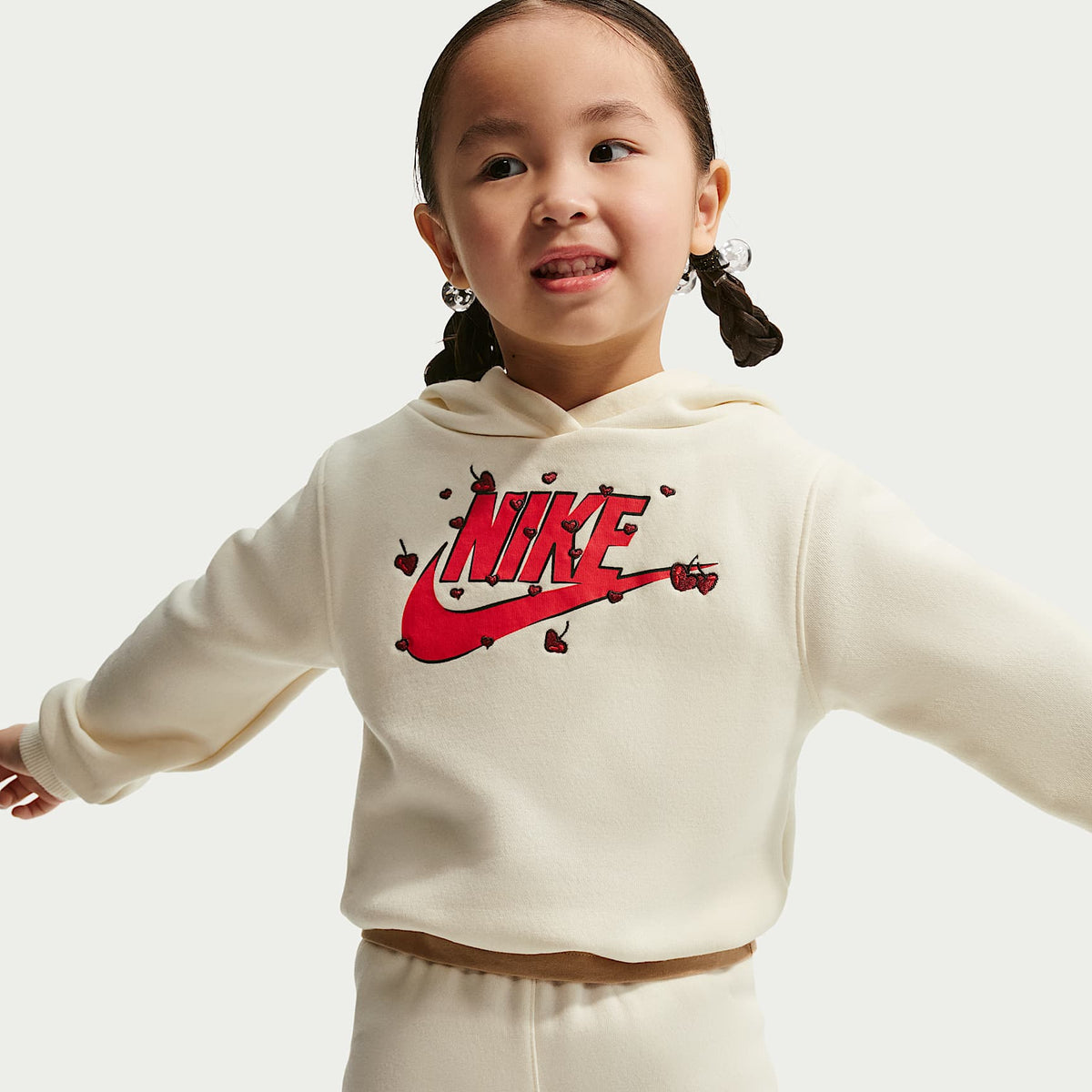 Conjunto de sudadera con gorro sin cierre y joggers de tejido Fleece infantil Nike – Marrón – vista 6