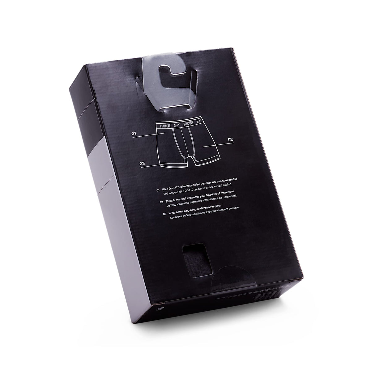 Ropa interior de algodón Dri-FIT para todos los días con estampado para niños talla grande (3 unidades) Nike – Gris oscuro jaspeado/Negro – vista 6