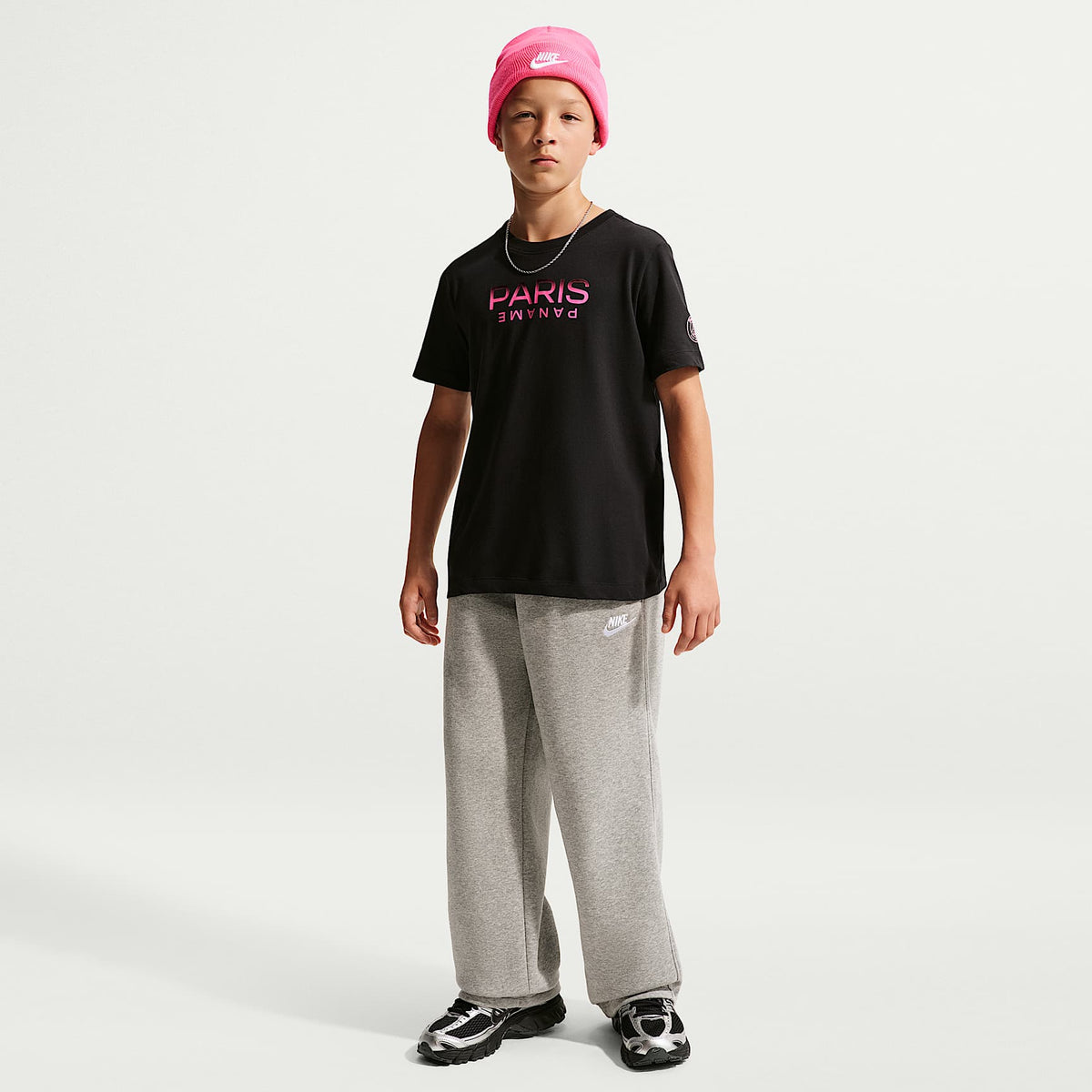 Playera Nike para niños talla grande del Paris Saint-Germain – Negro – vista 4