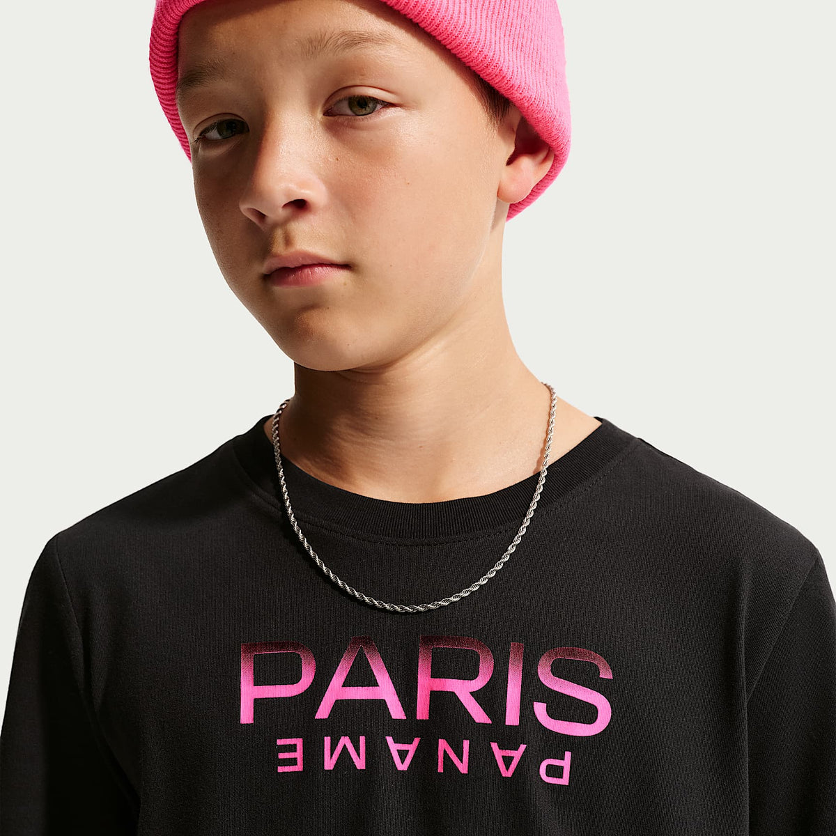 Playera Nike para niños talla grande del Paris Saint-Germain – Negro – vista 3