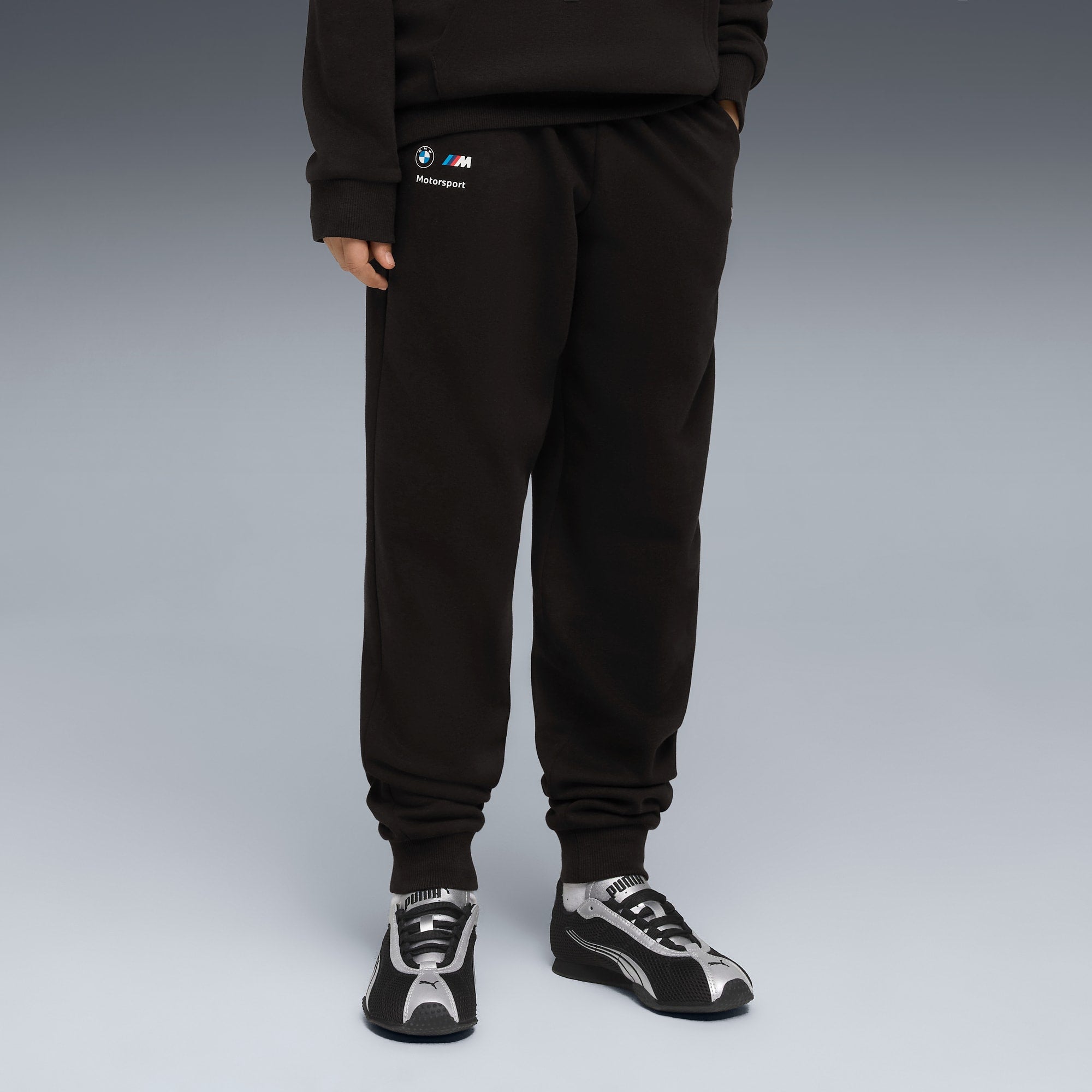 Pantalón BMW M MOTORSPORT Essentials para niños grandes – PUMA BLACK – vista 1
