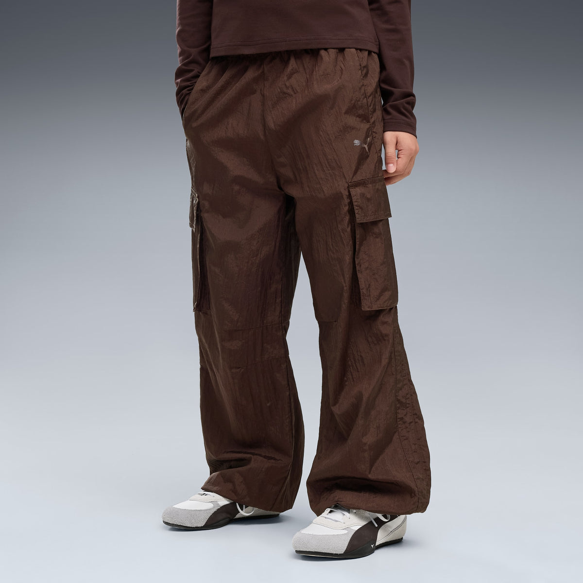 Pantalón cargo holgado juvenil Midnight Shadow – Chocolate Fondue – vista 3