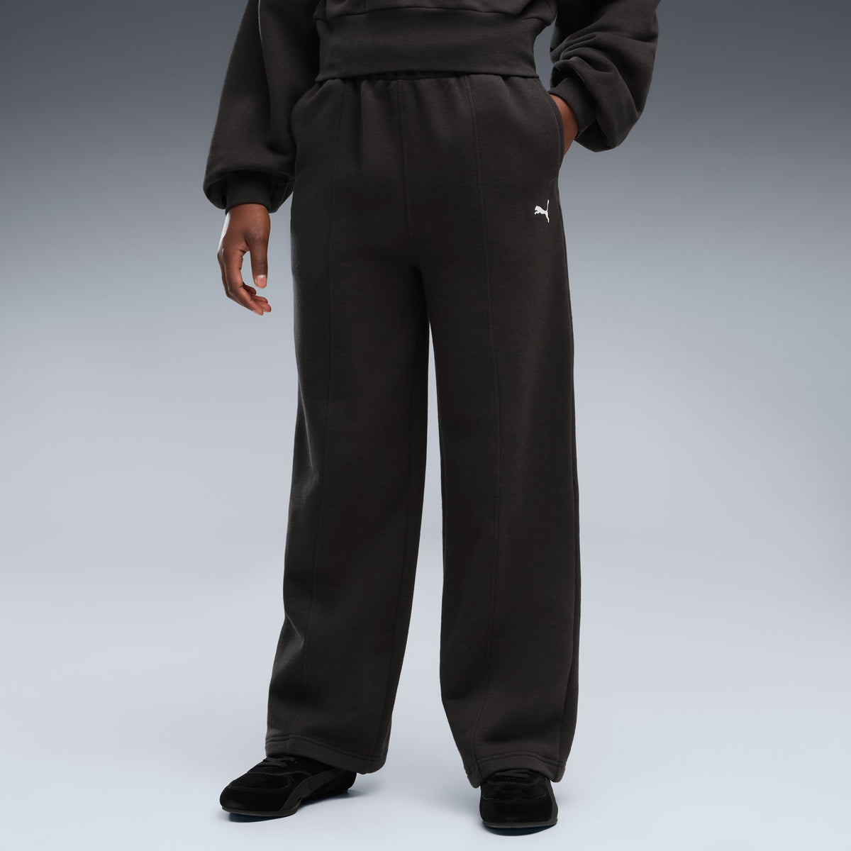 Pantalón flojo con pinzas juvenil PUMA Essentials – PUMA BLACK – vista 3