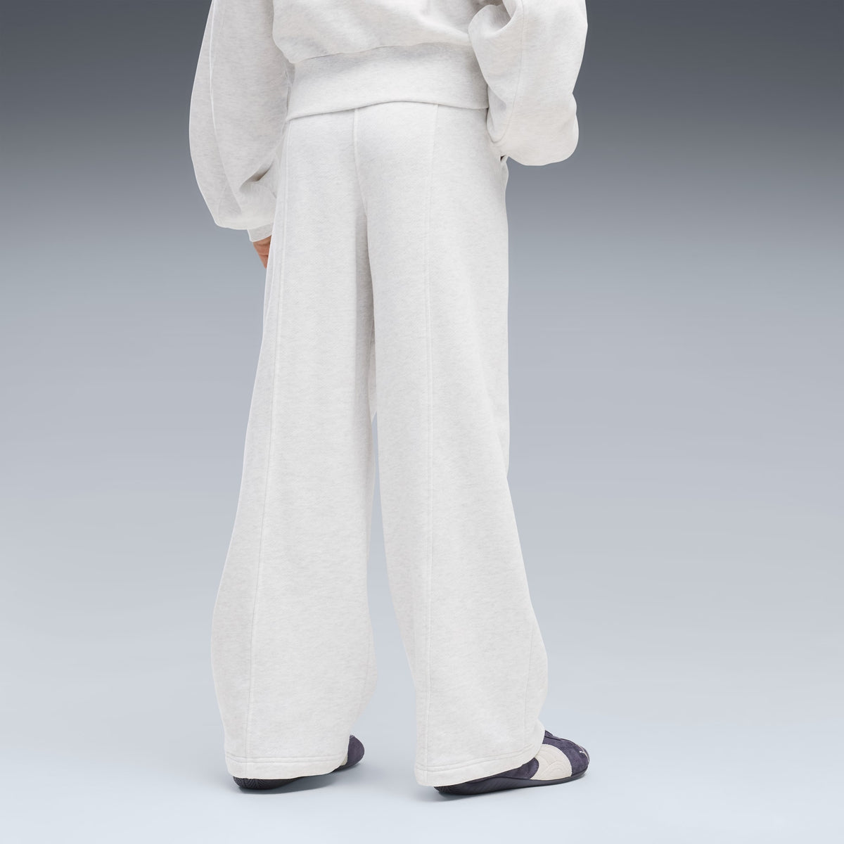 Pantalón flojo con pinzas juvenil PUMA Essentials – White Glow Heather – vista 2
