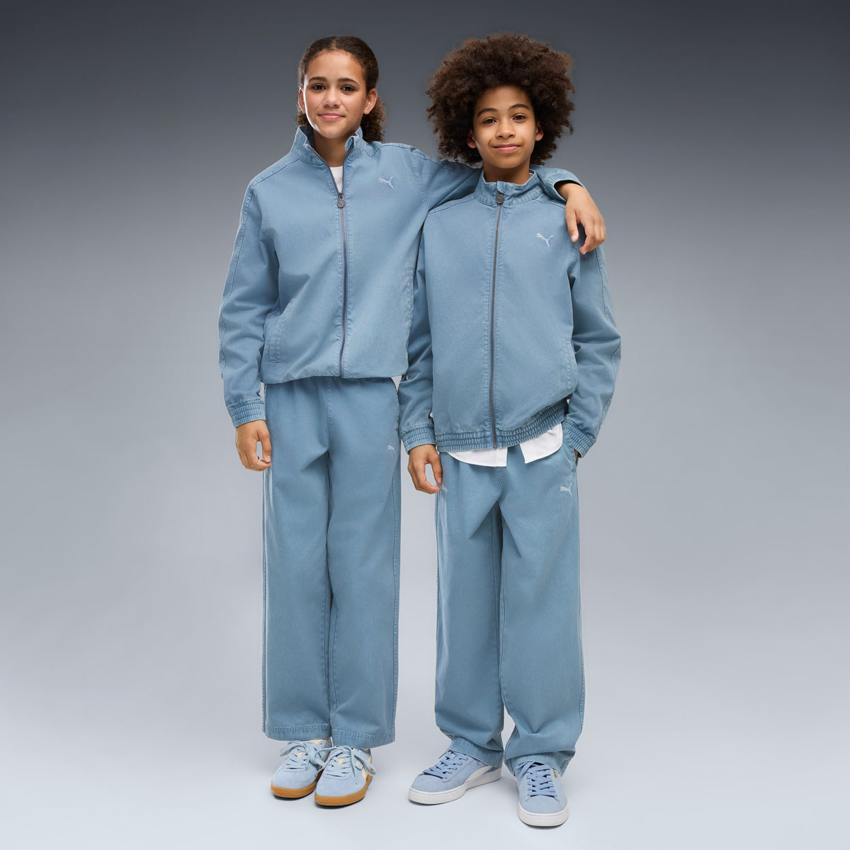 Pantalón holgado de tejido twill deslavado juvenil T7 – COOL BLUE – vista 1