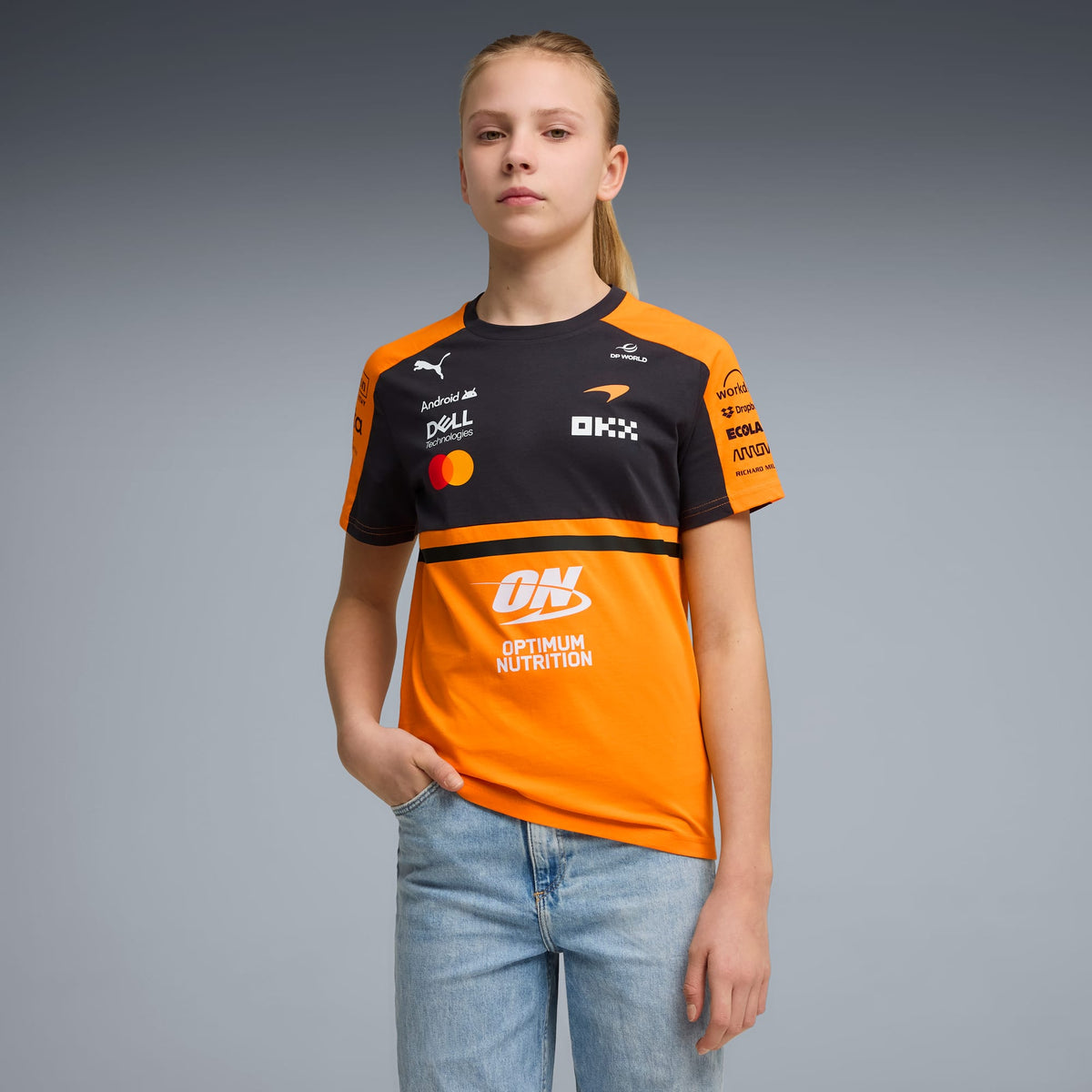 Playera McLAREN MASTERCARD F1 TEAM Réplica juvenil – Papaya – vista 1
