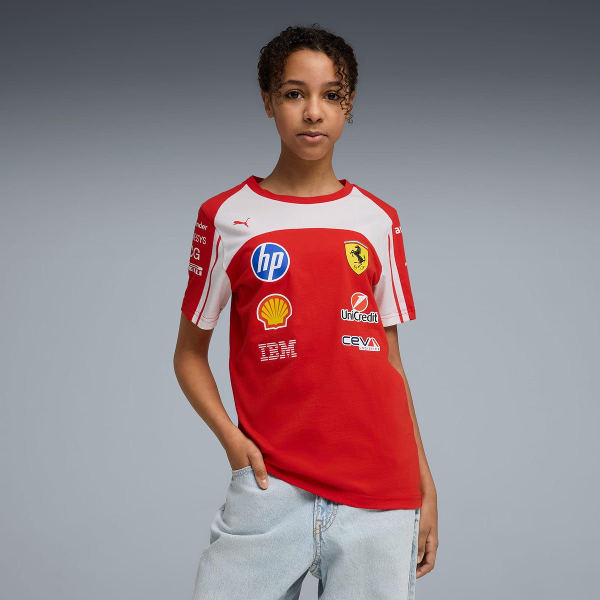 Playera Scuderia Ferrari HP Réplica para adolescentes – PUMA Red – vista 1