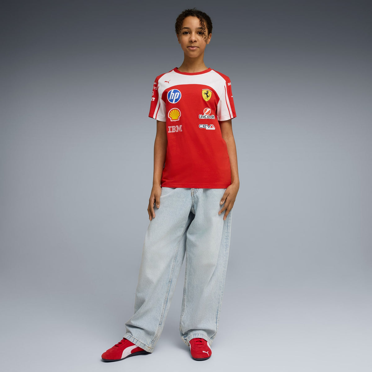 Playera Scuderia Ferrari HP Réplica para adolescentes – PUMA Red – vista 3