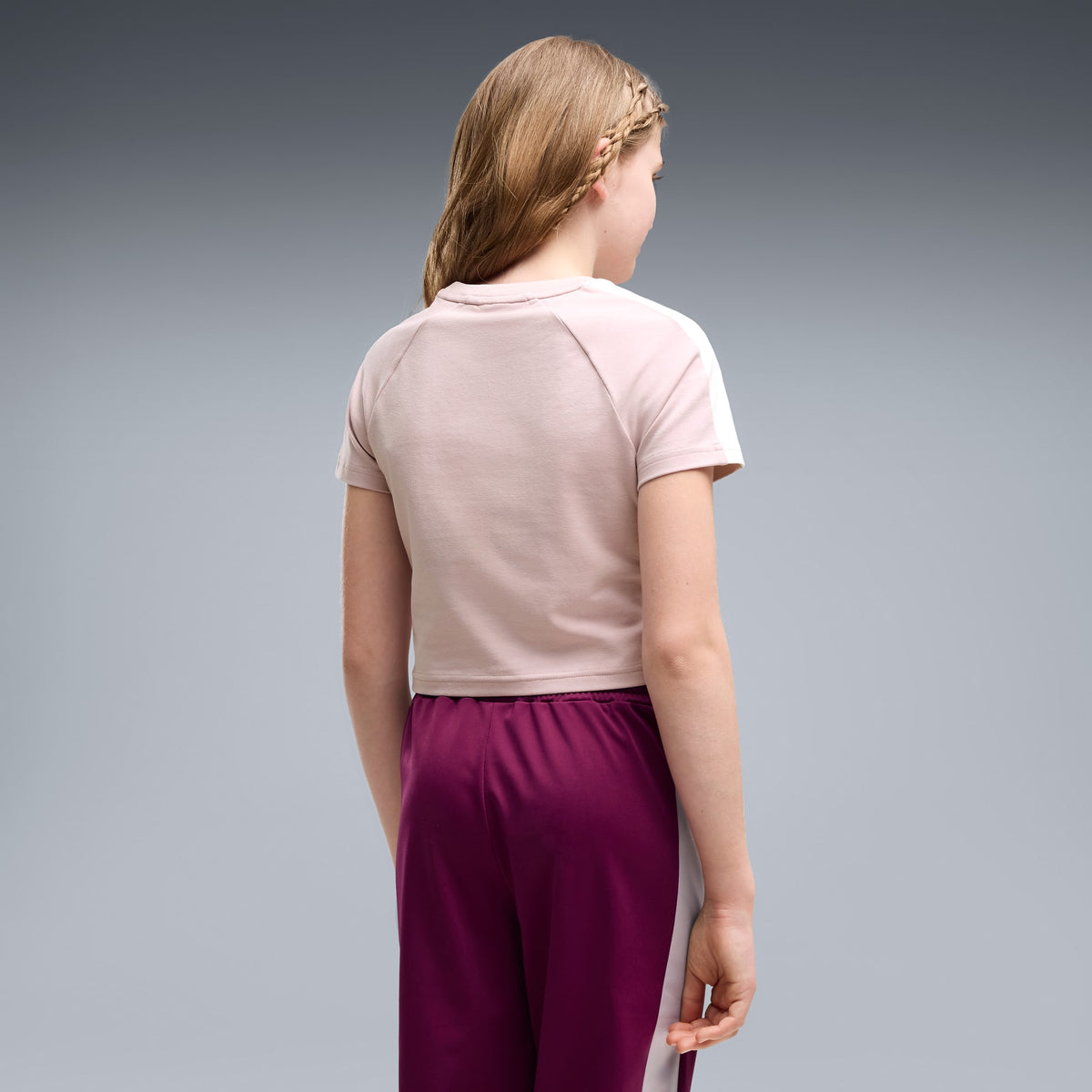 Playera corta T7 para adolescentes – Misty Pink – vista 2