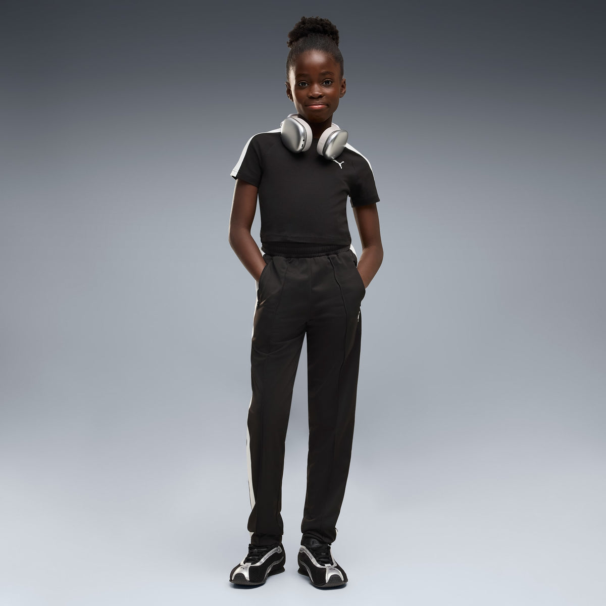 Playera corta T7 para adolescentes – PUMA BLACK – vista 3