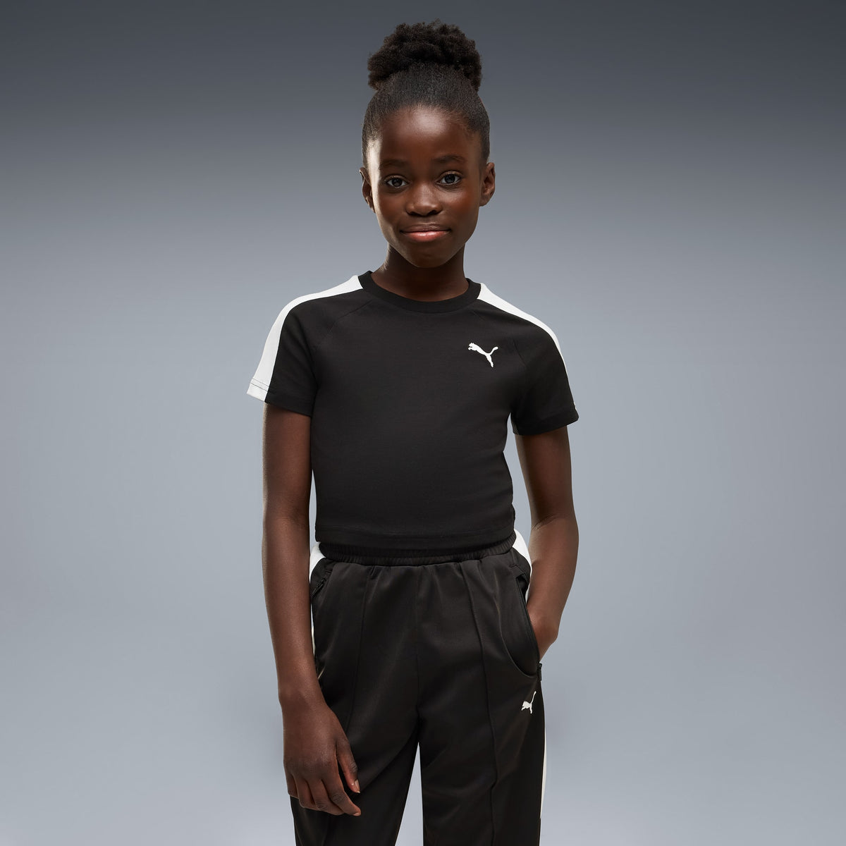 Playera corta T7 para adolescentes – PUMA BLACK – vista 1