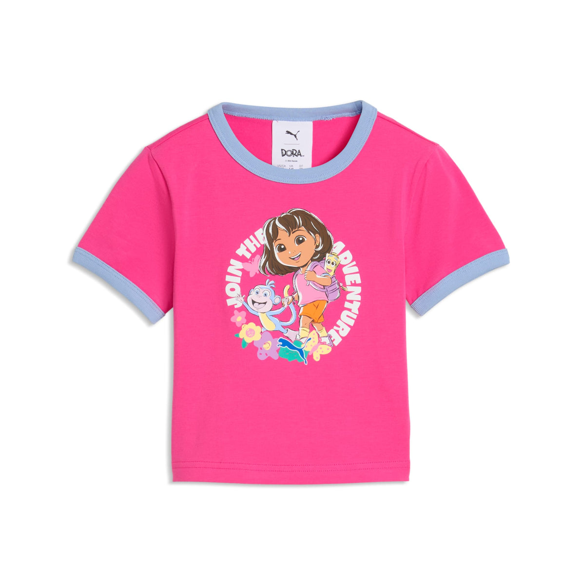 Playera infantil semi-ajustada de cuello en color PUMA x DORA THE EXPLORER – Pink Opal – vista 4