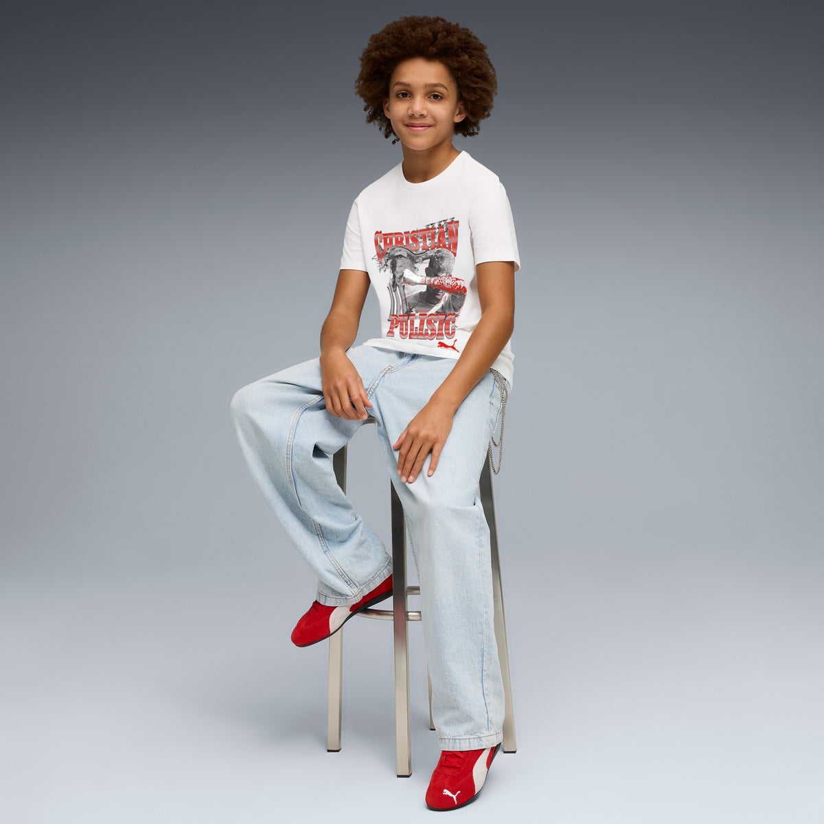 Playera juvenil Christian Pulisic American Dream – PUMA White-For All Time Red – vista 3