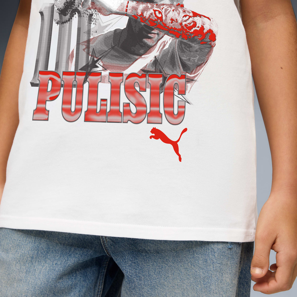 Playera juvenil Christian Pulisic American Dream – PUMA White-For All Time Red – vista 2