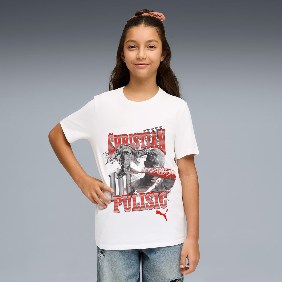Playera juvenil Christian Pulisic American Dream – PUMA White-For All Time Red – vista 1
