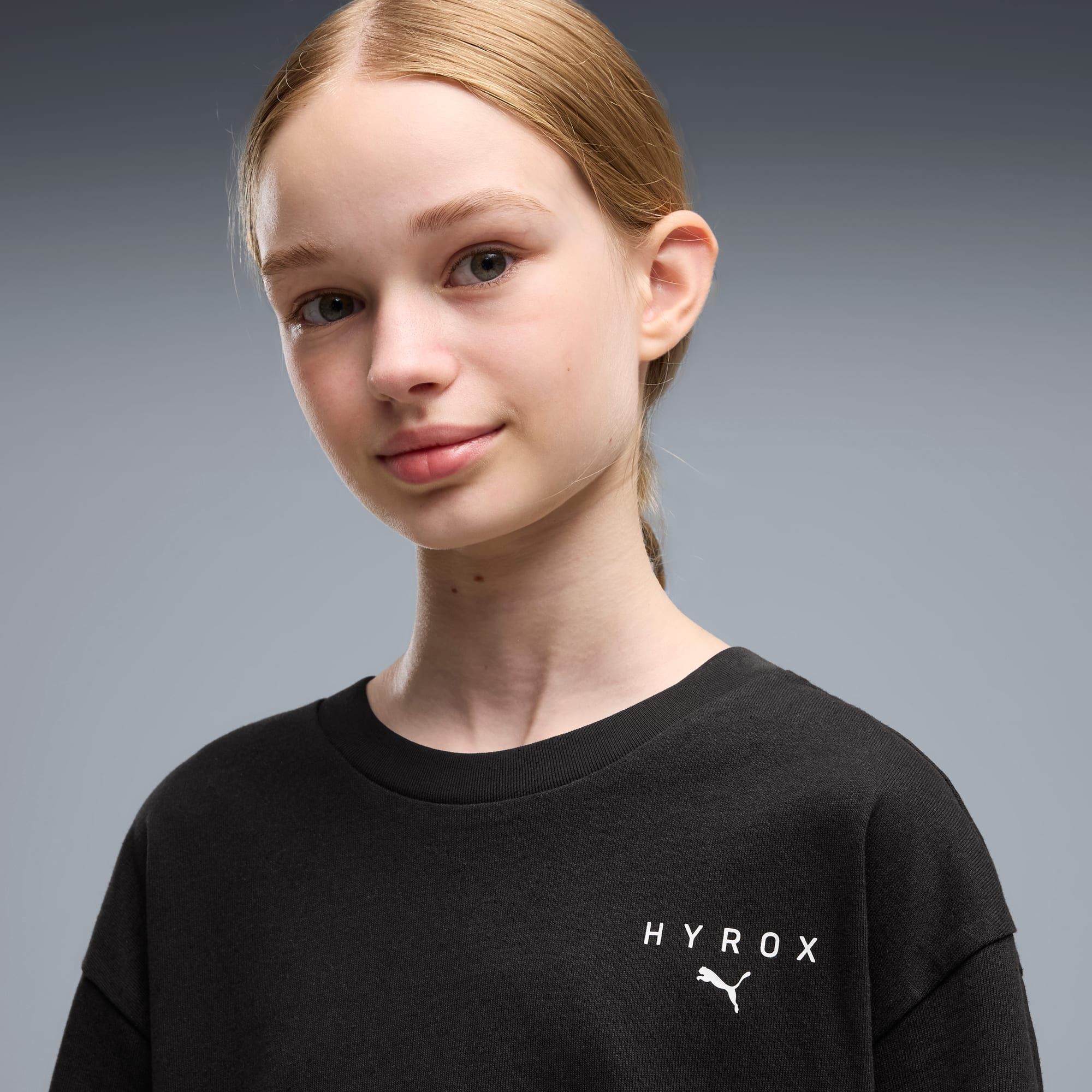 Playera juvenil PUMA x HYROX – PUMA BLACK – vista 2
