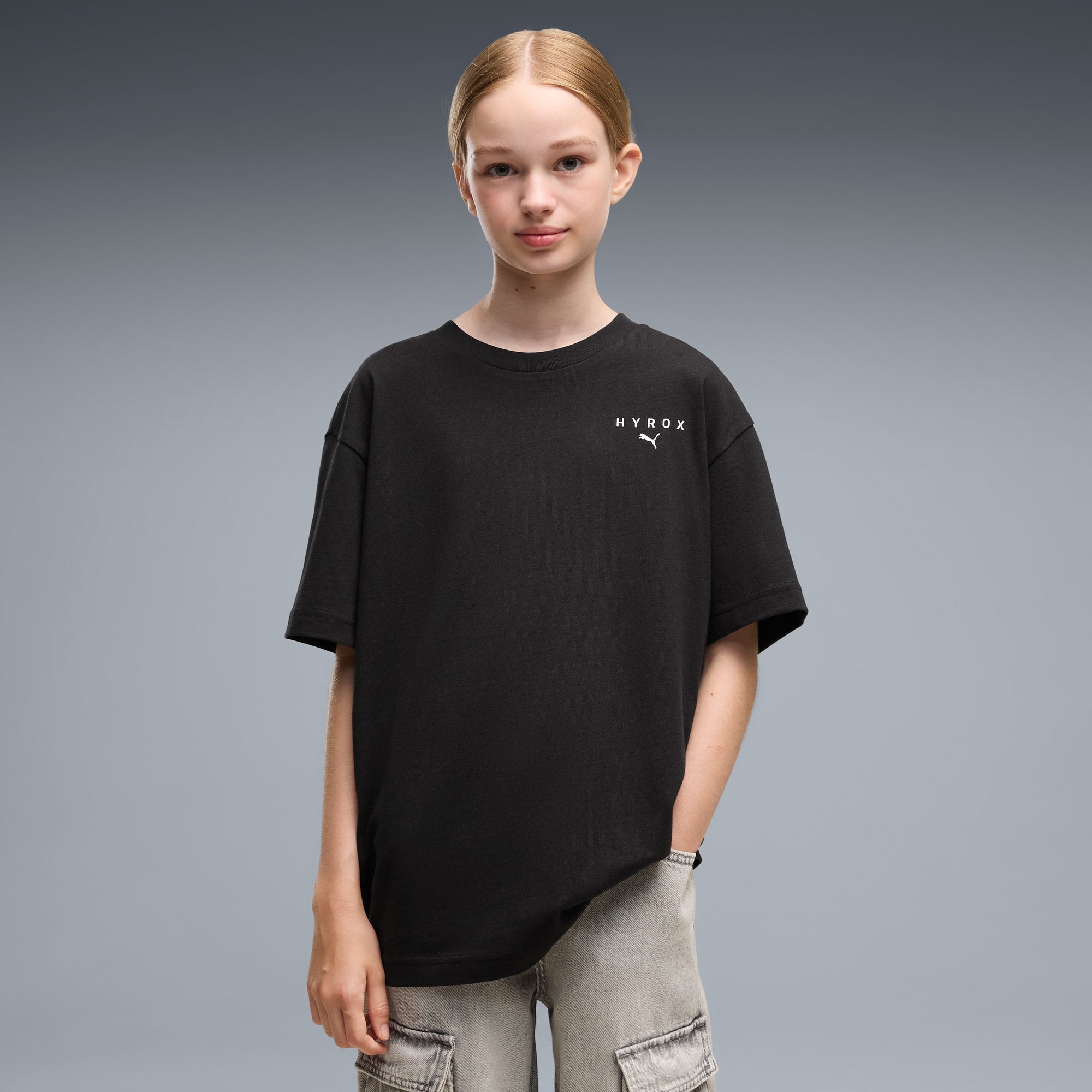 Playera juvenil PUMA x HYROX – PUMA BLACK – vista 1