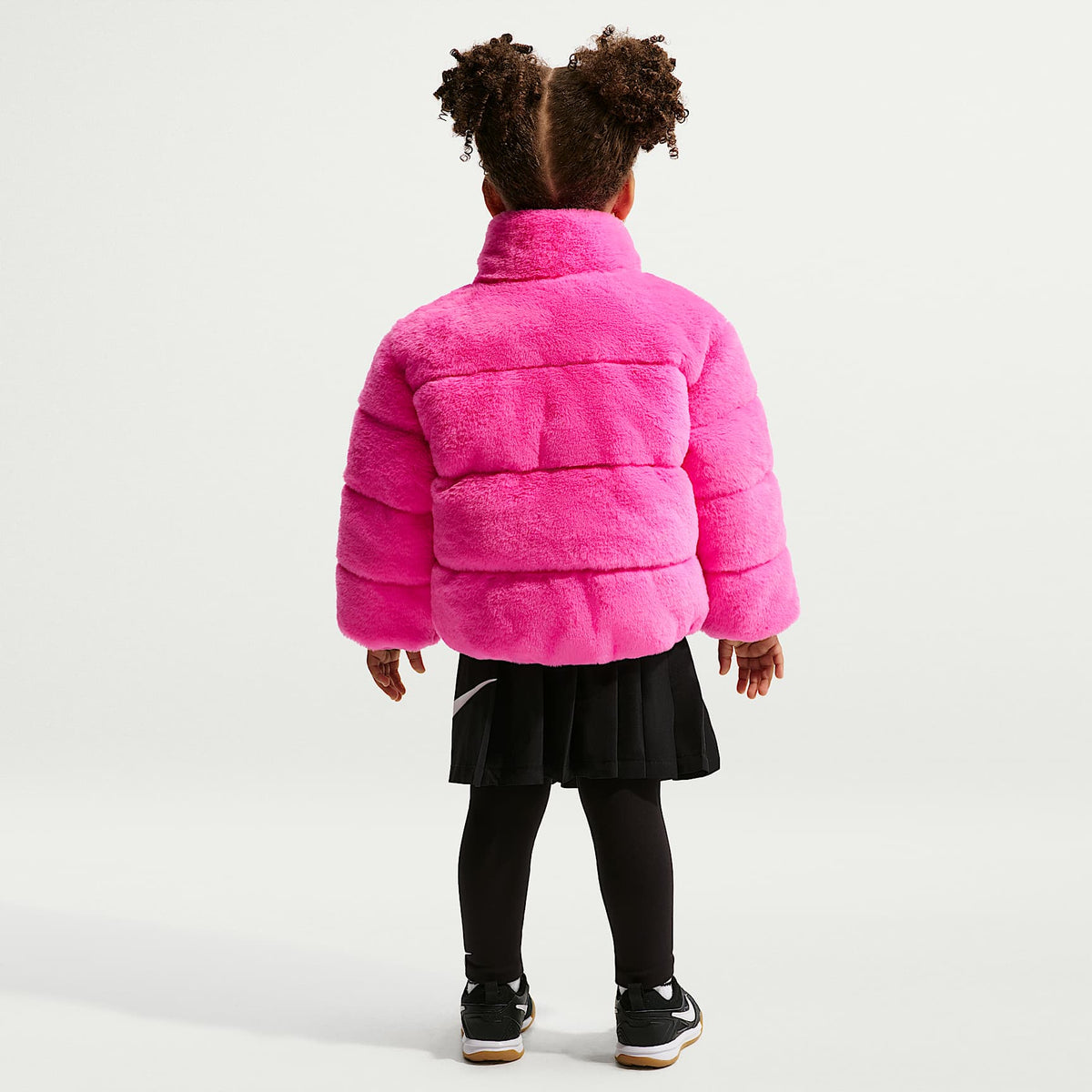 Chamarra acolchada de piel sintética infantil Nike – Rosa alegre – vista 5